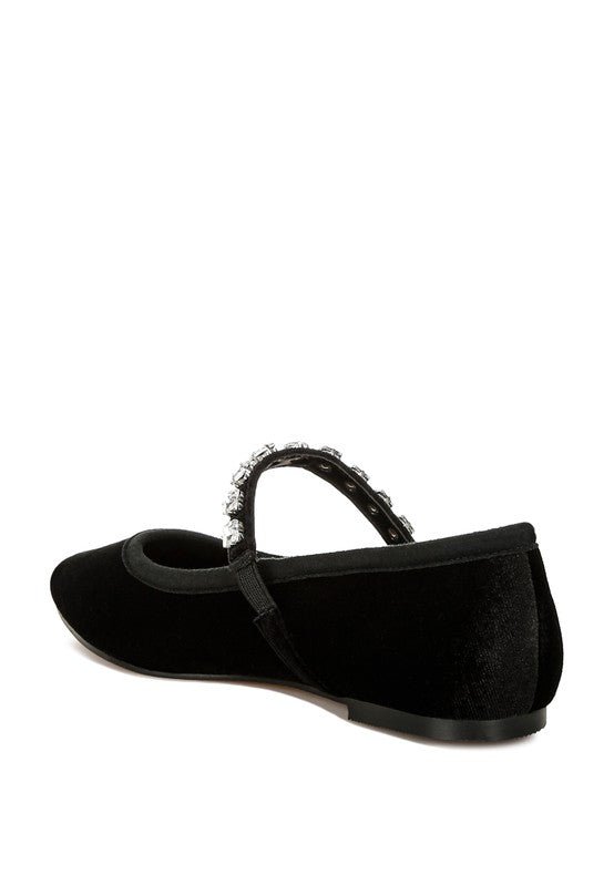 Aralia Velvet Mary Jane Ballerinas - Bold Rose Boutique