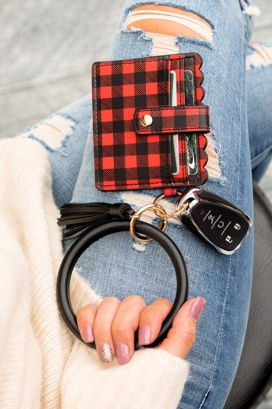 Buffalo Key Ring ID Wallet Bracelet - Bold Rose Boutique