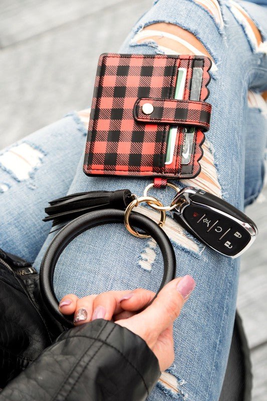 Buffalo Key Ring ID Wallet Bracelet - Bold Rose Boutique