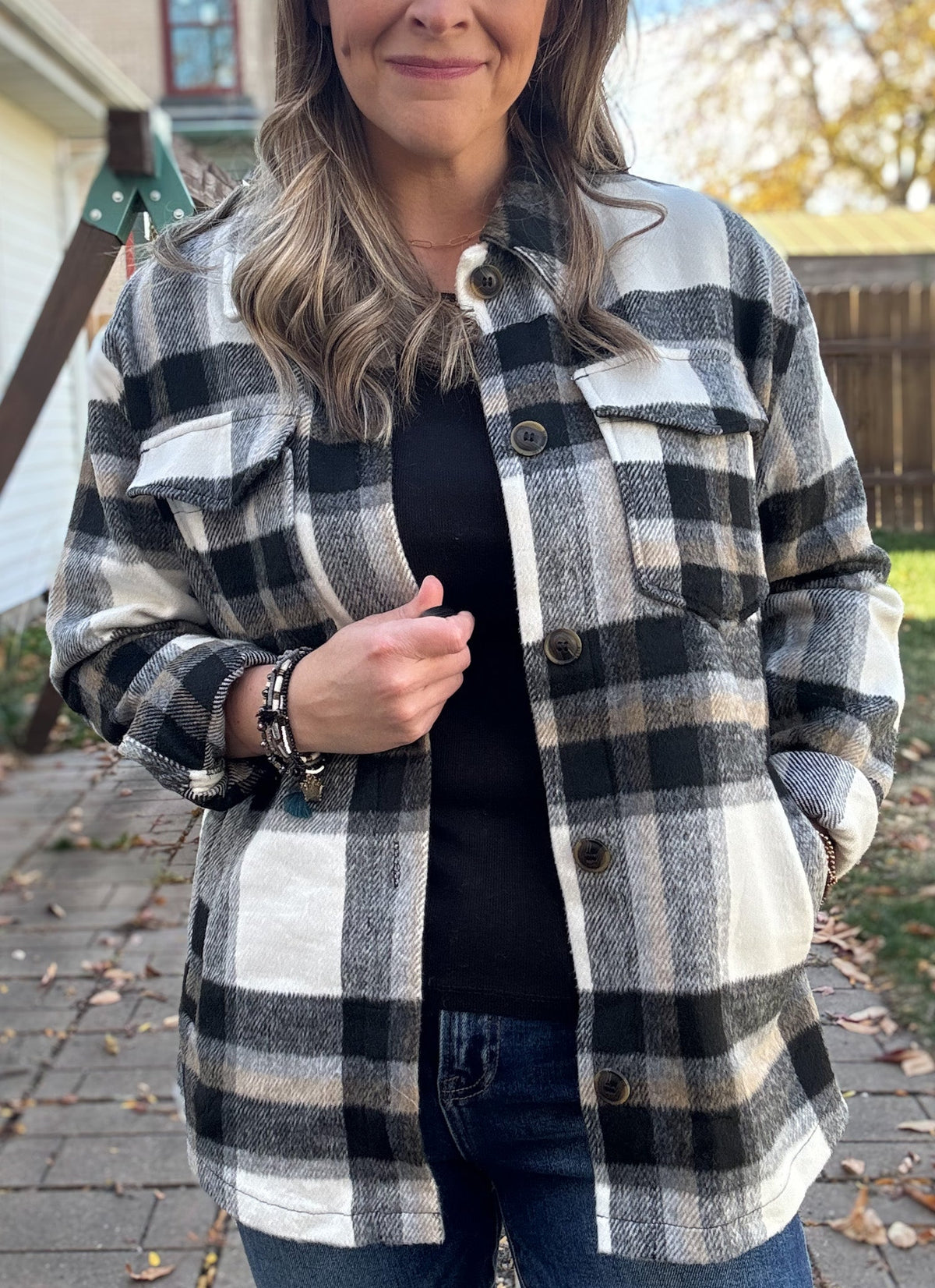 Chic Plaid Button Up Shacket - Bold Rose Boutique