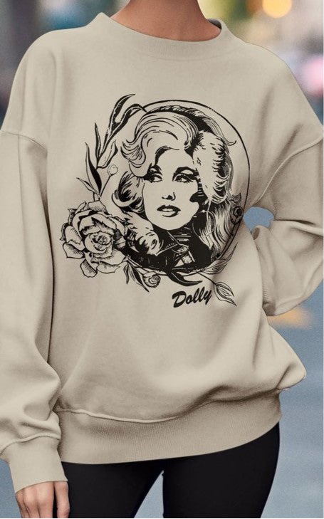 Dolly Graphic Sweatshirt - Bold Rose Boutique