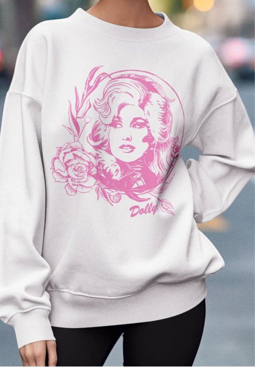 Dolly Graphic Sweatshirt - Bold Rose Boutique