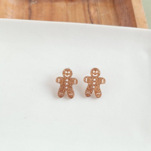 Gingerbread Man Stud - Bold Rose Boutique