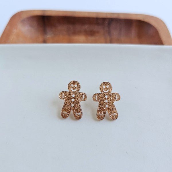 Gingerbread Man Stud - Bold Rose Boutique