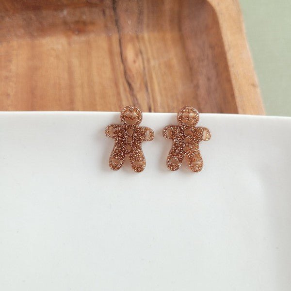 Gingerbread Man Stud - Bold Rose Boutique