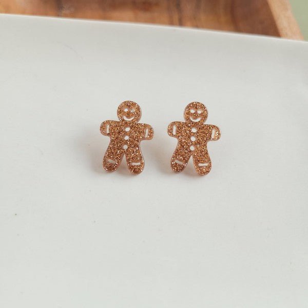 Gingerbread Man Stud - Bold Rose Boutique