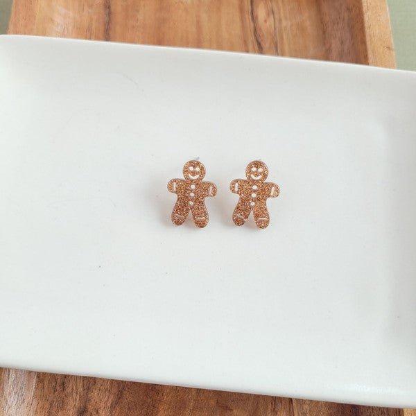 Gingerbread Man Stud - Bold Rose Boutique