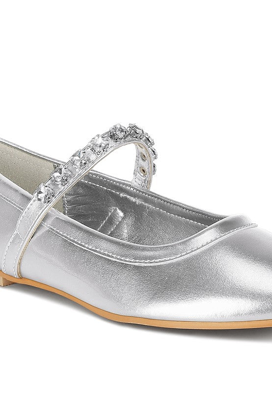 Gloxinia Metallic Mary Jane Ballerinas - Bold Rose Boutique