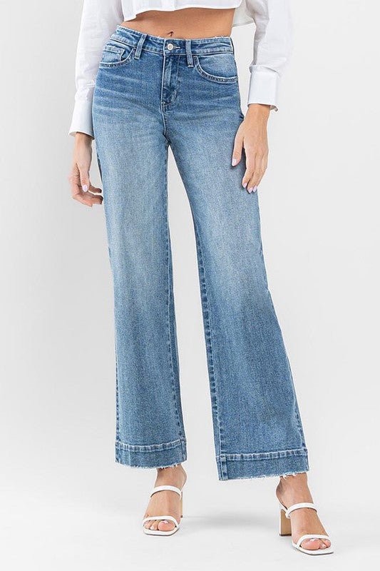 High Rise Wide Leg Jeans Flying Monkey - Bold Rose Boutique