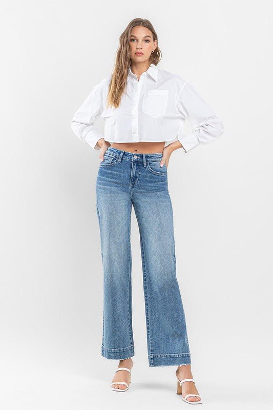 High Rise Wide Leg Jeans Flying Monkey - Bold Rose Boutique