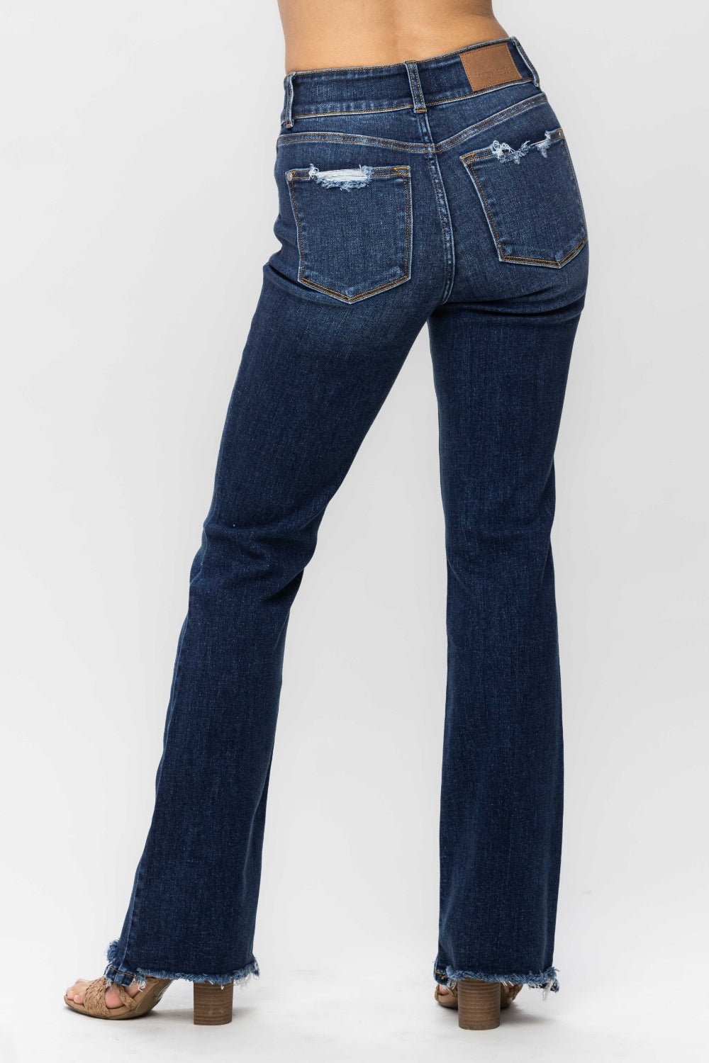 Judy Blue Full Size Frayed Hem Bootcut Jeans - Bold Rose Boutique