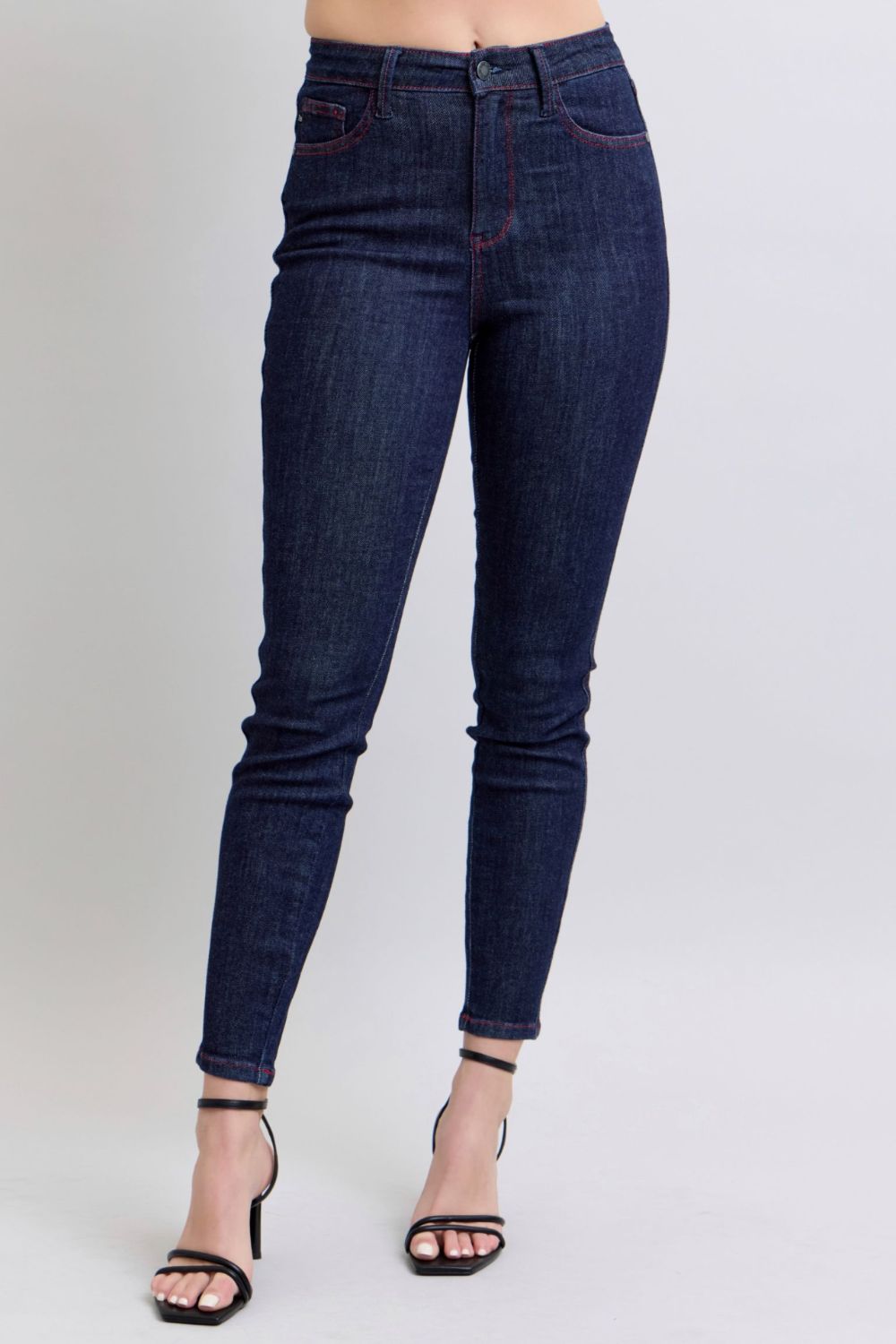 Judy Blue Full Size Heart Shaped Back Pockets Skinny Jeans - Bold Rose Boutique