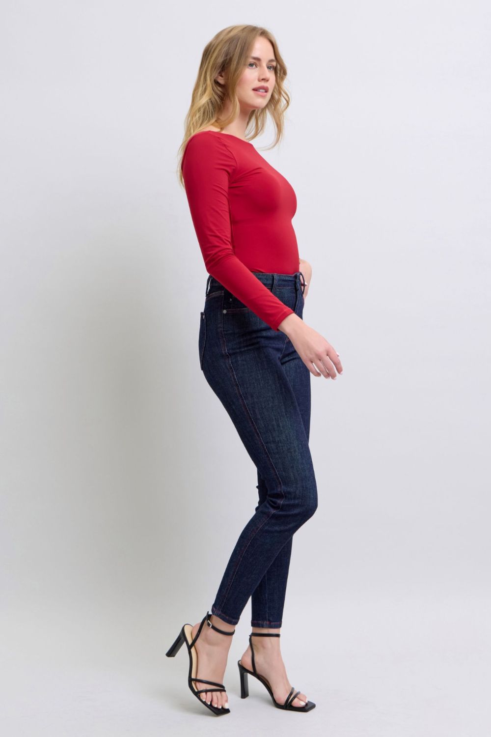 Judy Blue Full Size Heart Shaped Back Pockets Skinny Jeans - Bold Rose Boutique