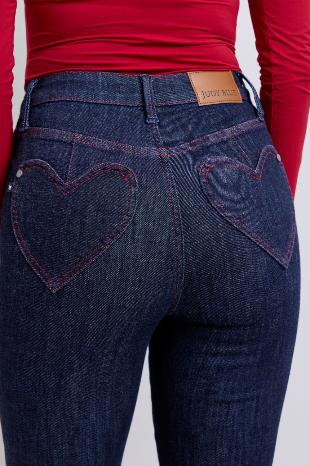 Judy Blue Full Size Heart Shaped Back Pockets Skinny Jeans - Bold Rose Boutique