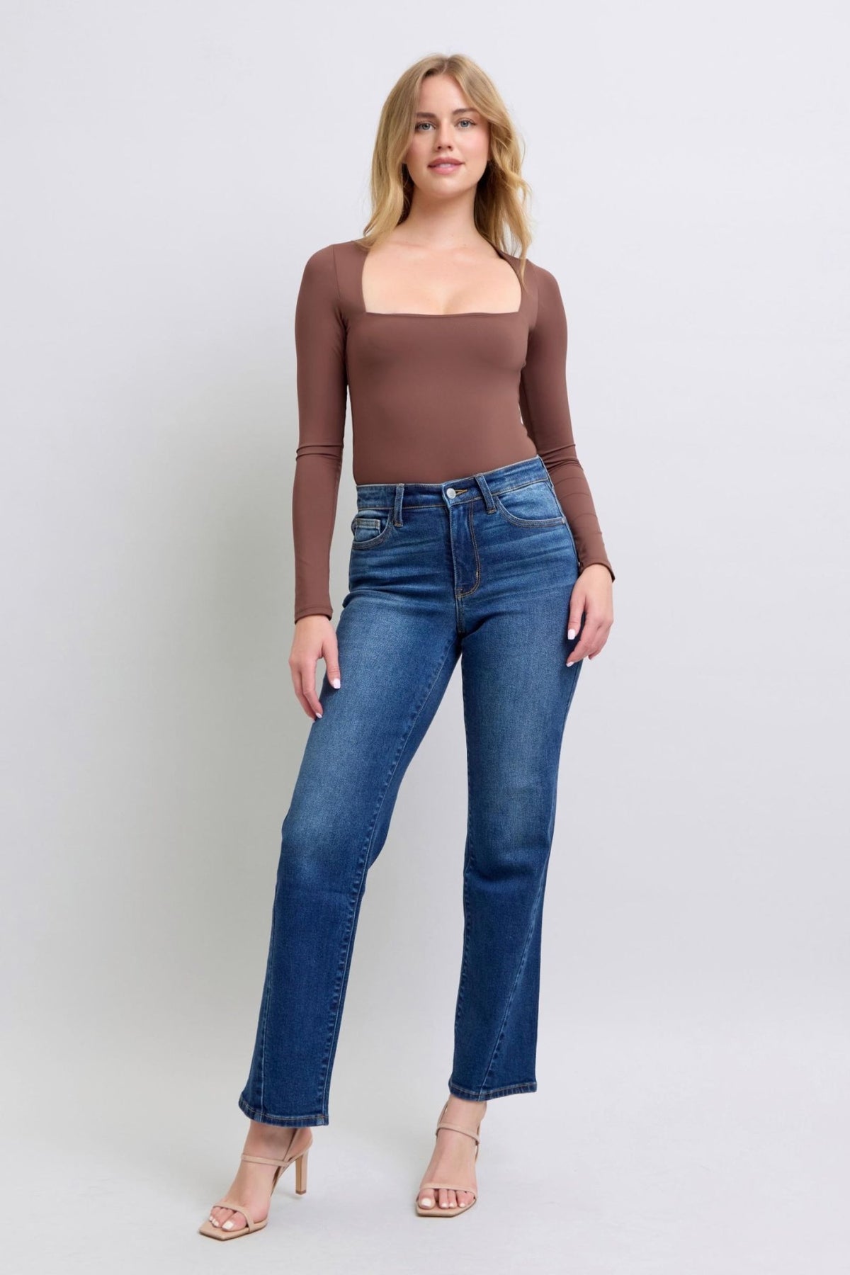 Judy Blue Full Size Side Seam Detail Straight Jeans with Pockets - Bold Rose Boutique