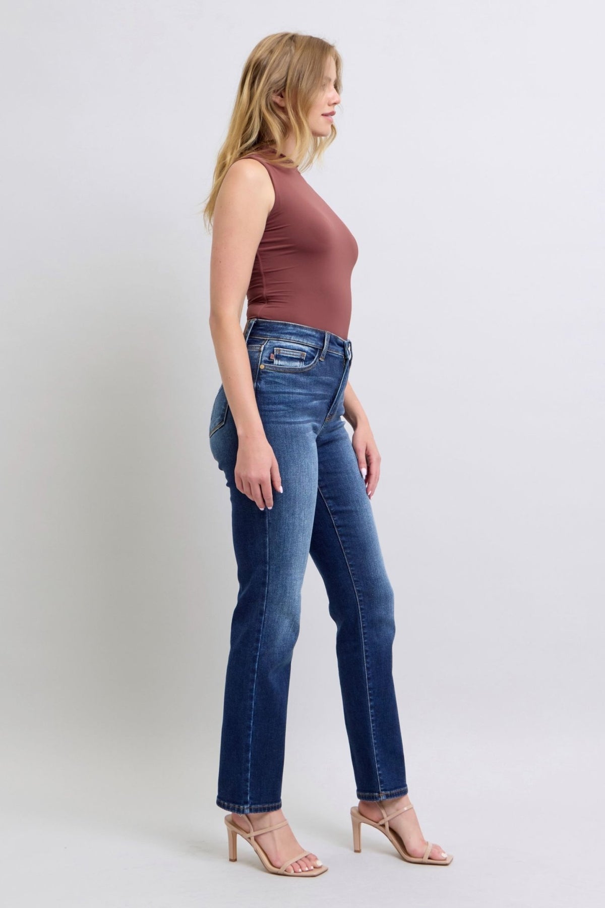 Judy Blue Full Size Washed Straight Leg Jeans with Pockets - Bold Rose Boutique