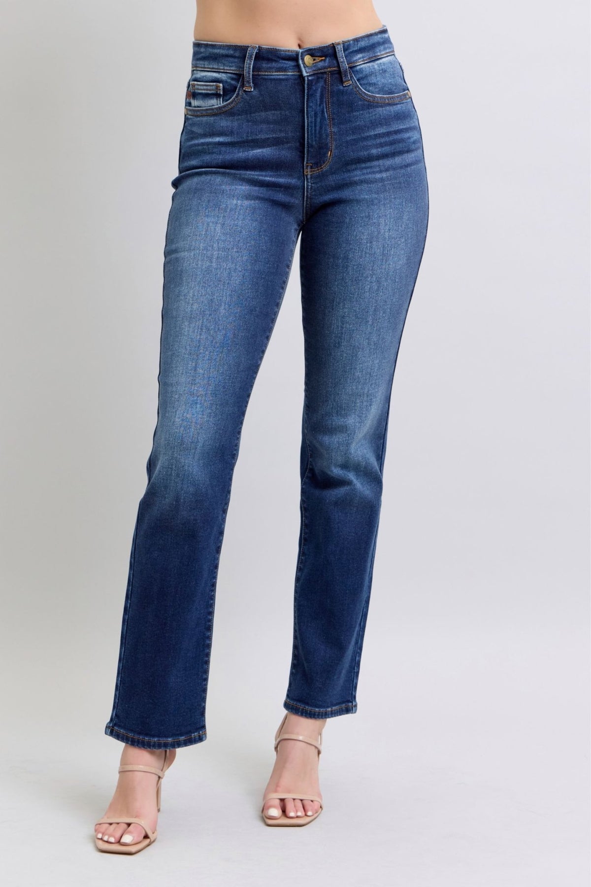 Judy Blue Full Size Washed Straight Leg Jeans with Pockets - Bold Rose Boutique