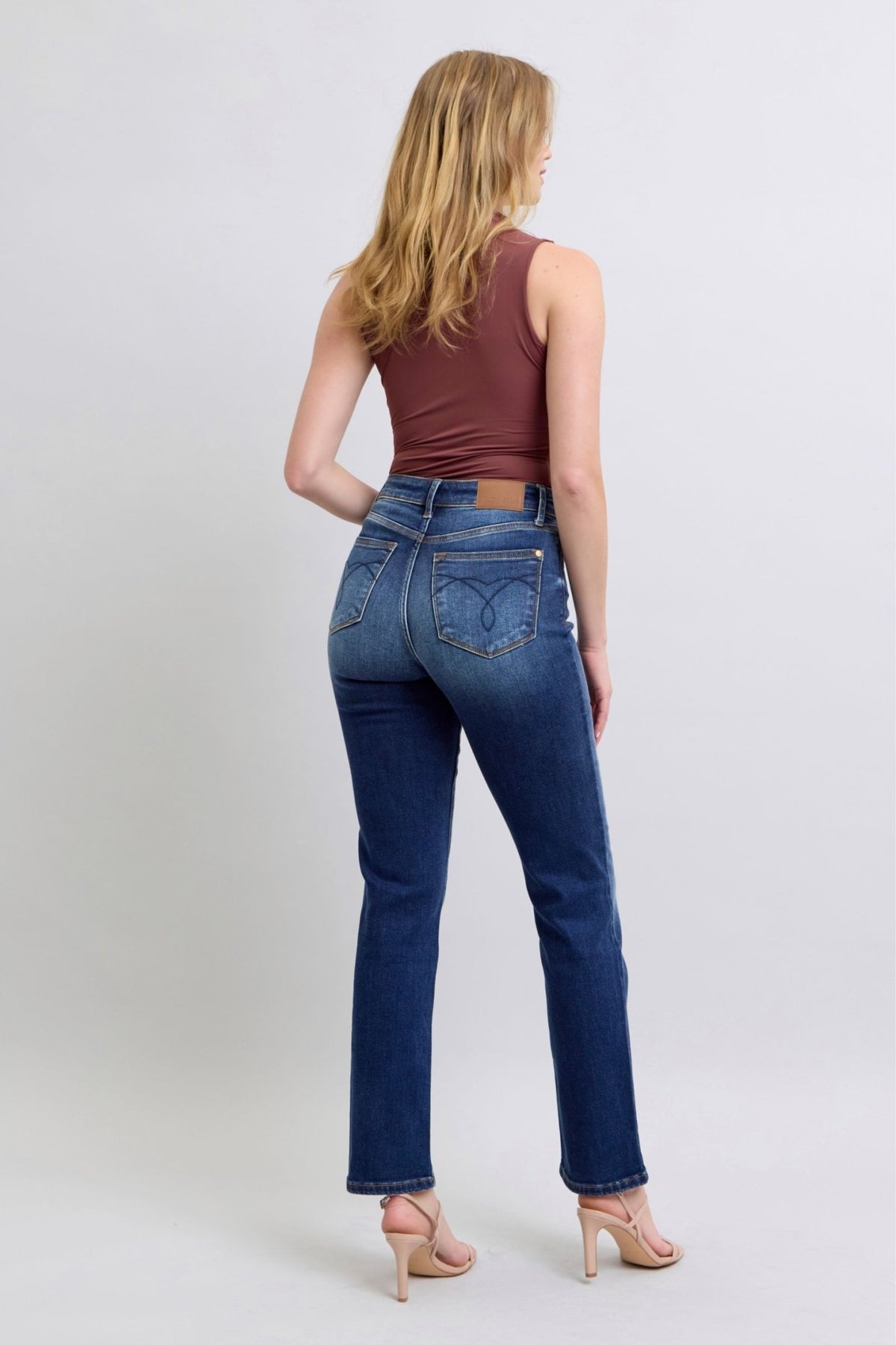 Judy Blue Full Size Washed Straight Leg Jeans with Pockets - Bold Rose Boutique