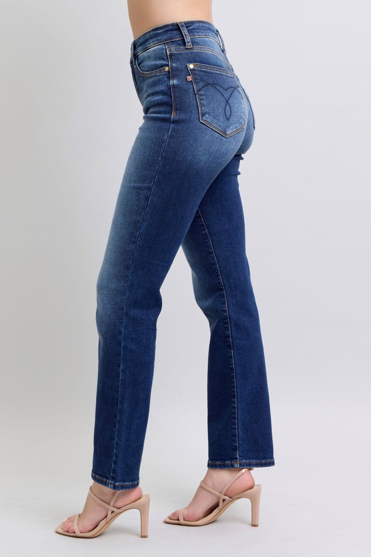 Judy Blue Full Size Washed Straight Leg Jeans with Pockets - Bold Rose Boutique