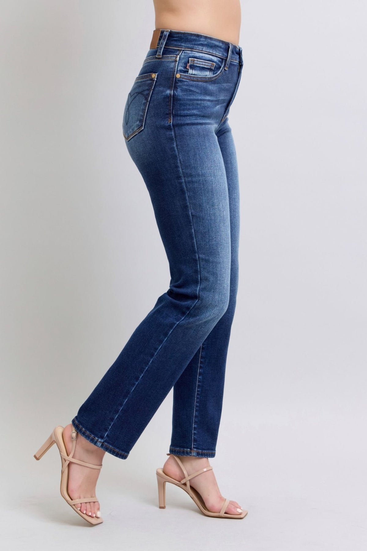 Judy Blue Full Size Washed Straight Leg Jeans with Pockets - Bold Rose Boutique