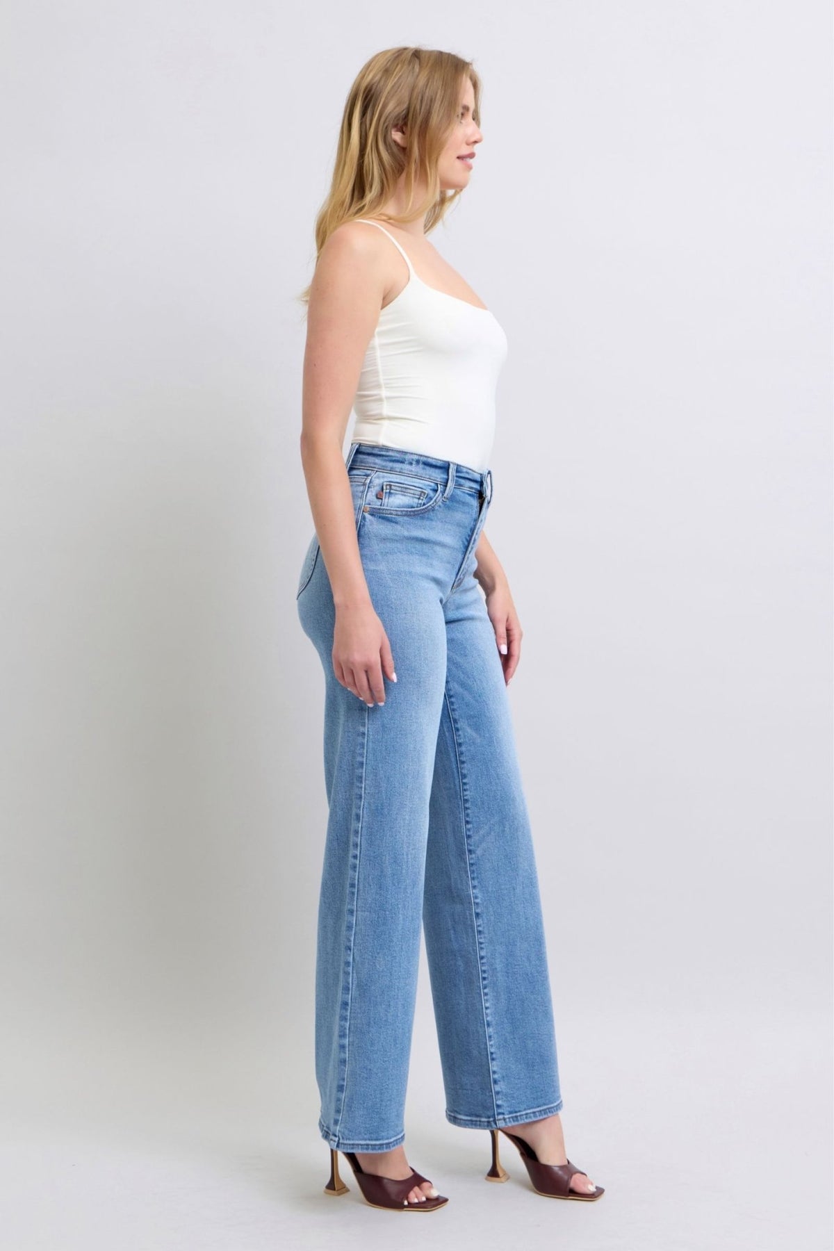 Judy Blue Full Size Wide Leg Jeans with Pockets - Bold Rose Boutique