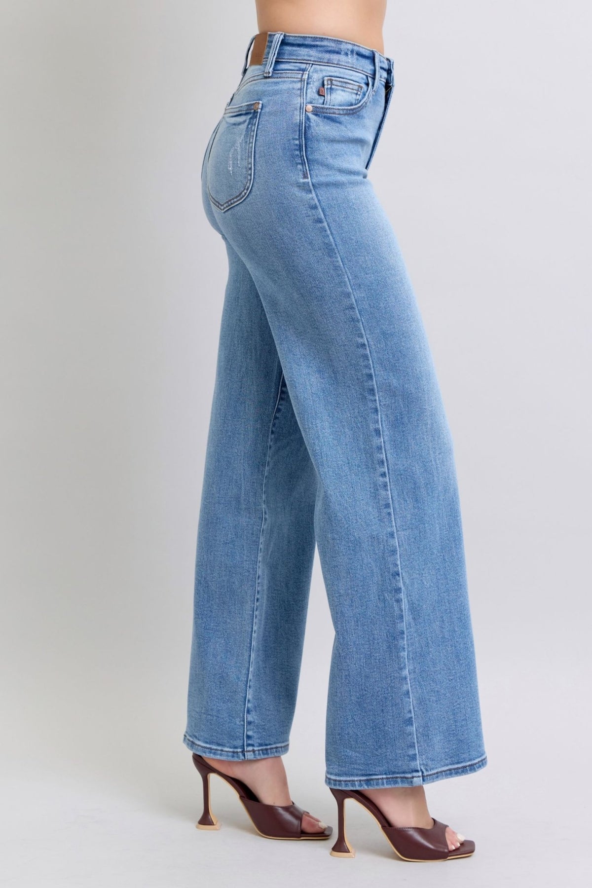 Judy Blue Full Size Wide Leg Jeans with Pockets - Bold Rose Boutique