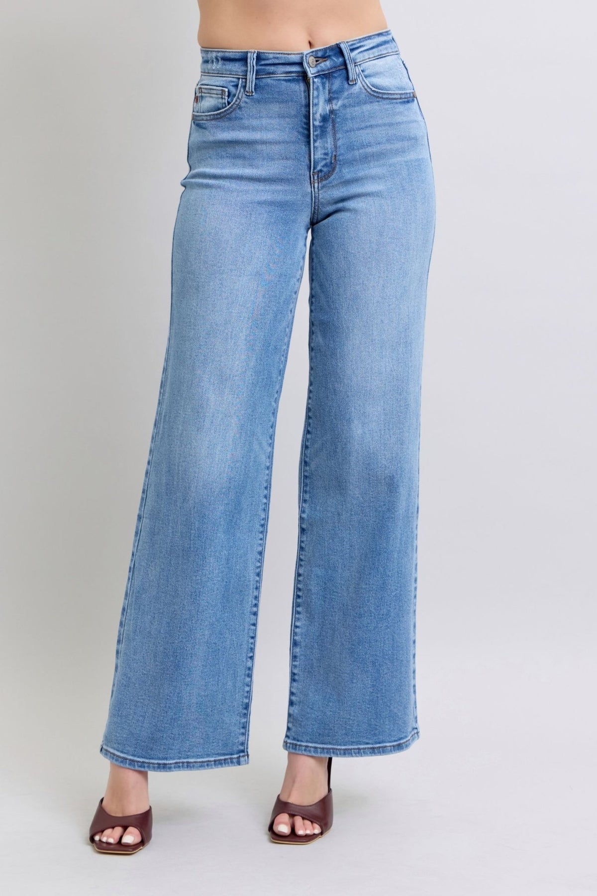 Judy Blue Full Size Wide Leg Jeans with Pockets - Bold Rose Boutique