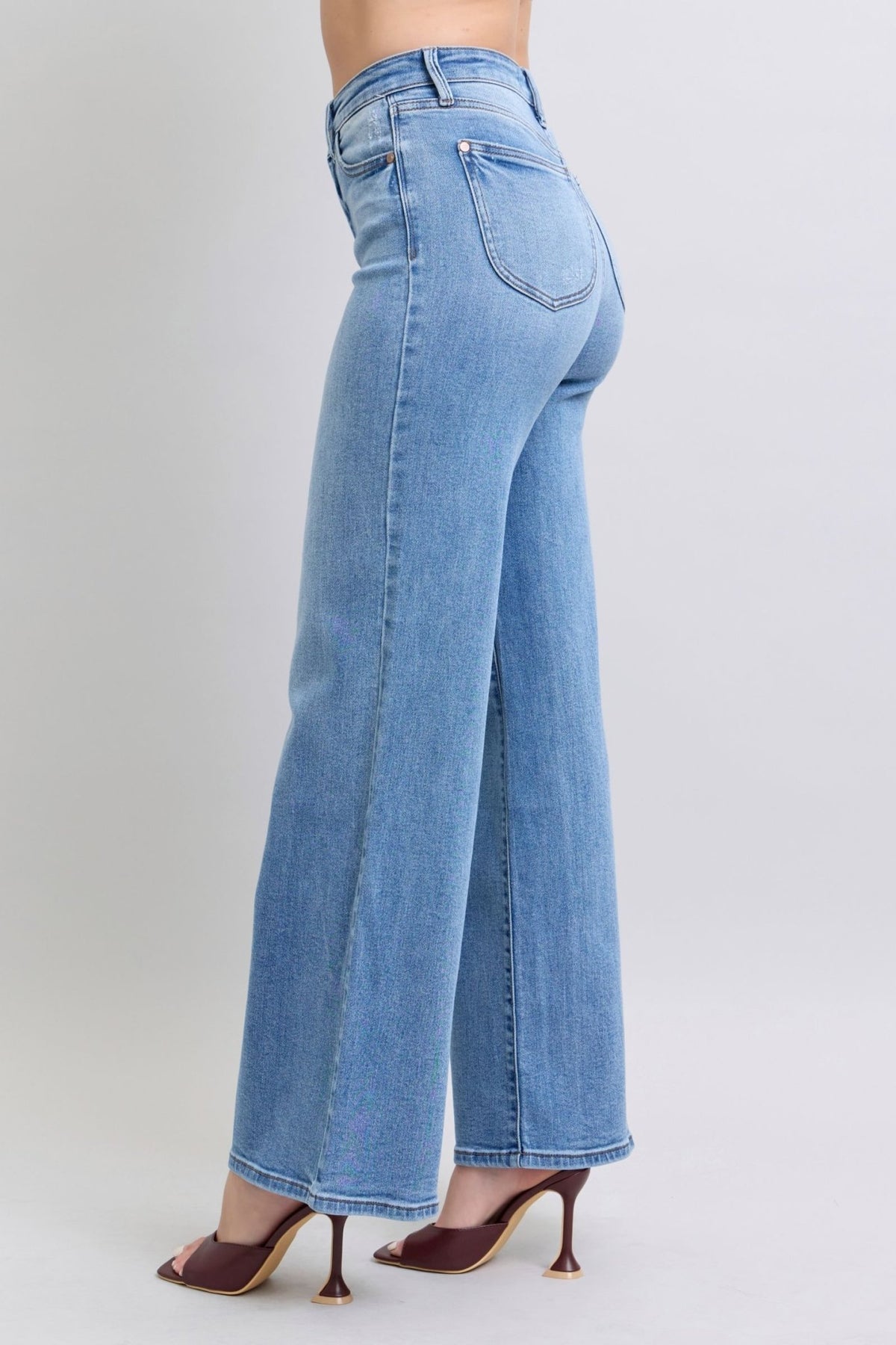 Judy Blue Full Size Wide Leg Jeans with Pockets - Bold Rose Boutique