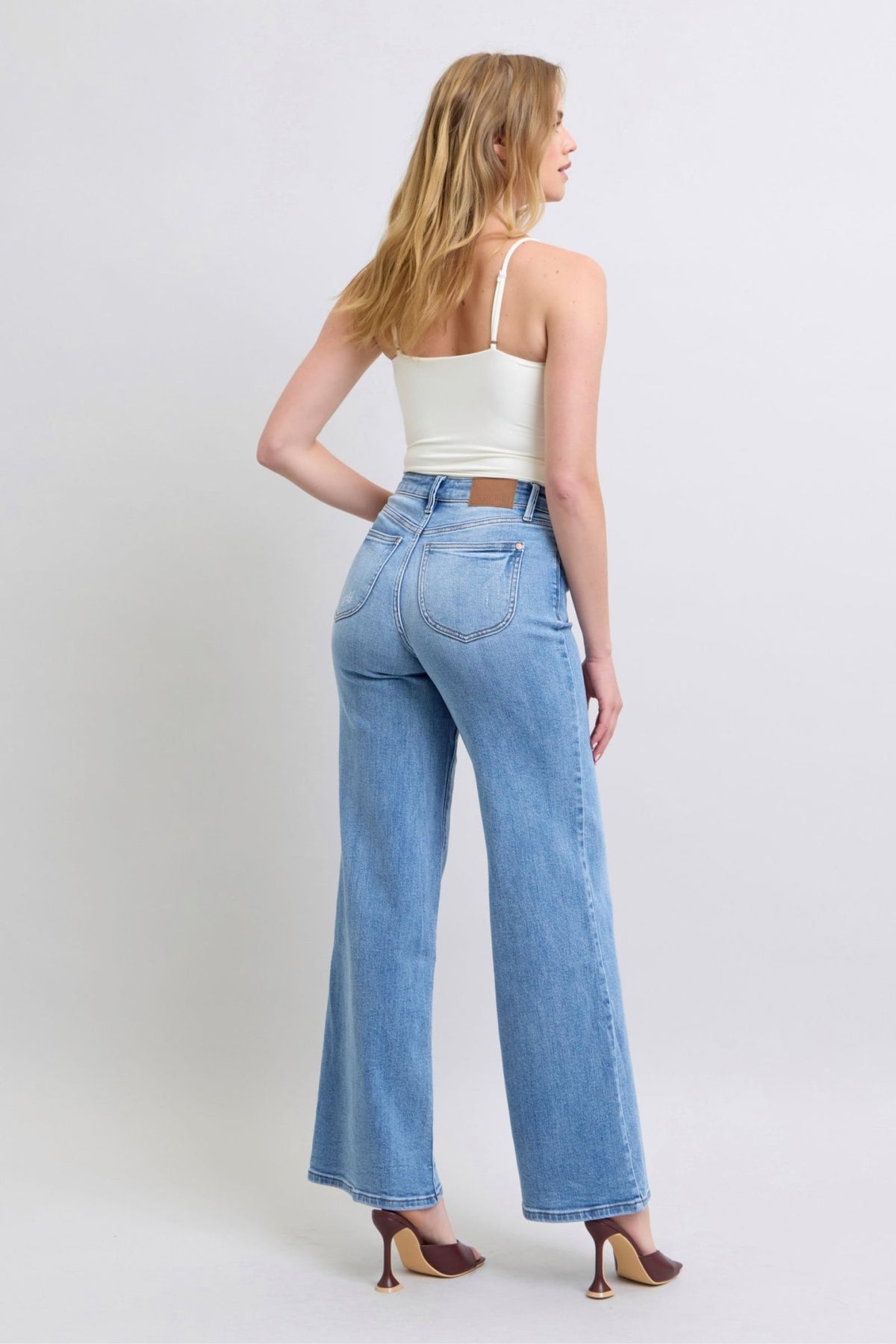 Judy Blue Full Size Wide Leg Jeans with Pockets - Bold Rose Boutique