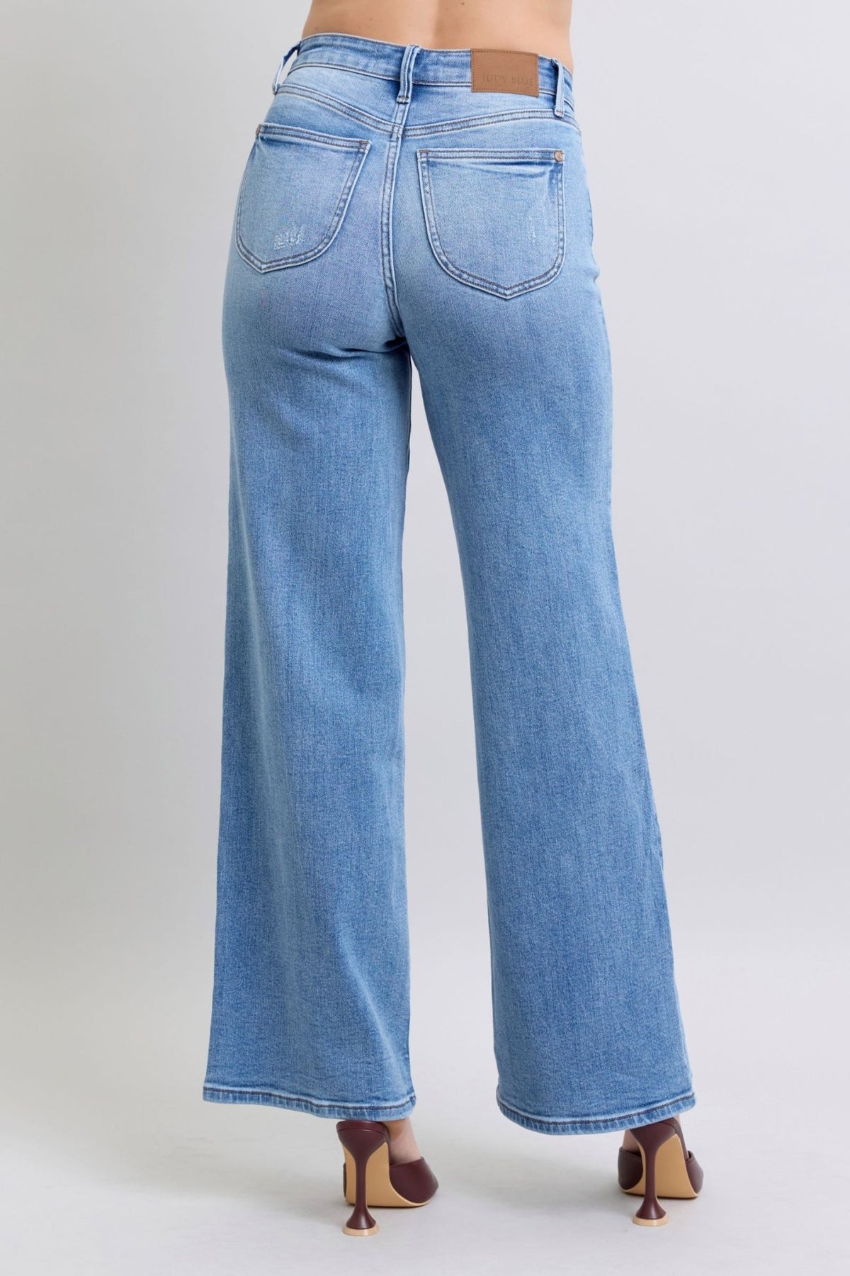 Judy Blue Full Size Wide Leg Jeans with Pockets - Bold Rose Boutique