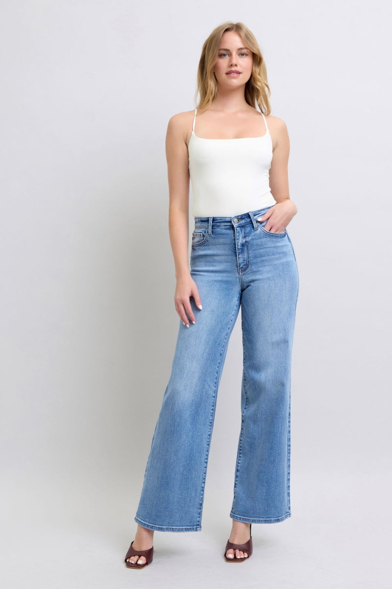 Judy Blue Full Size Wide Leg Jeans with Pockets - Bold Rose Boutique