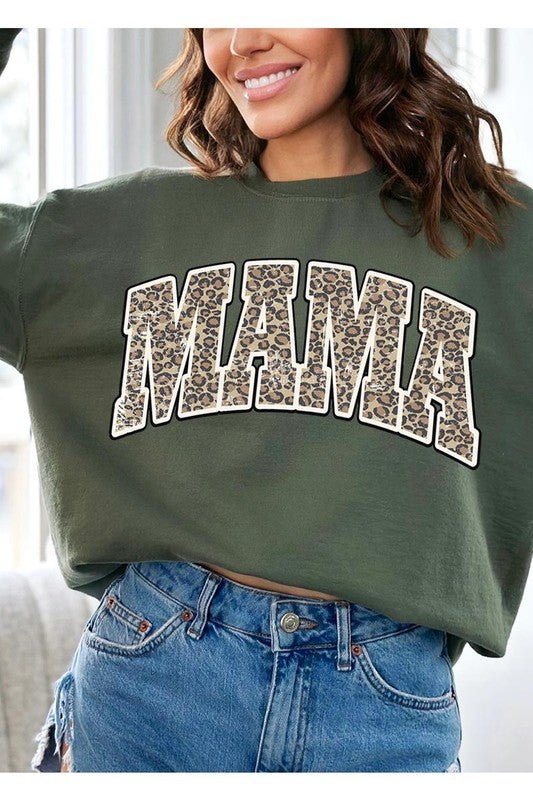 LEOPARD MAMA Oversized Graphic Fleece Sweatshirts - Bold Rose Boutique