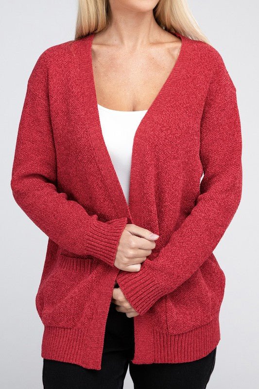 Melange Open Front Sweater Cardigan - Bold Rose Boutique