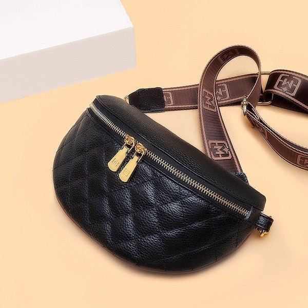 Myra Quilted Leather Crescent Sling Bag - Bold Rose Boutique