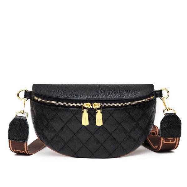 Myra Quilted Leather Crescent Sling Bag - Bold Rose Boutique