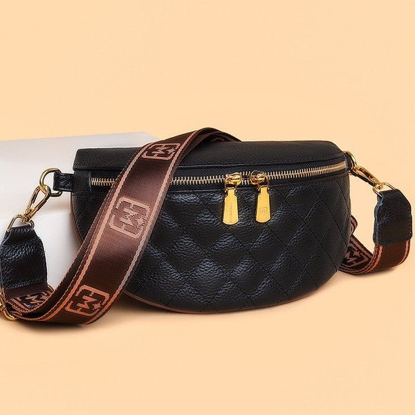 Myra Quilted Leather Crescent Sling Bag - Bold Rose Boutique