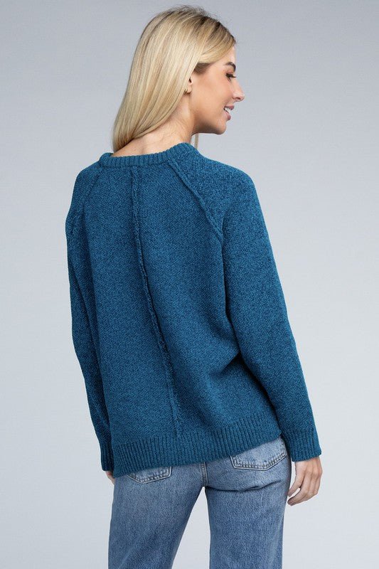 Raglan Chenille Sweater - Bold Rose Boutique