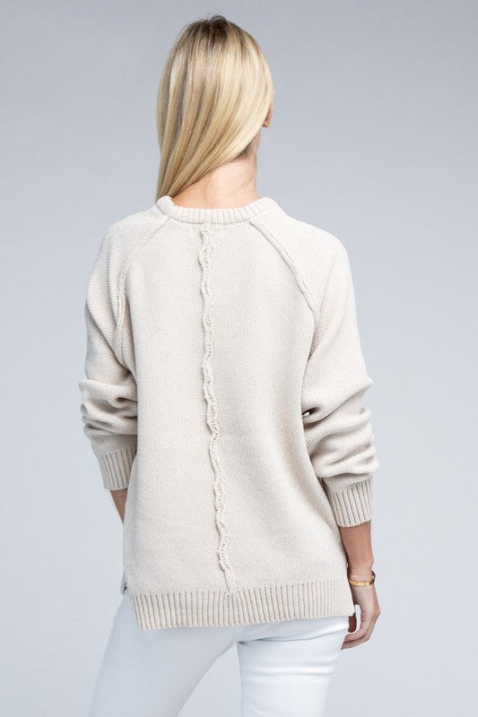 Raglan Chenille Sweater - Bold Rose Boutique