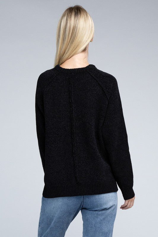 Raglan Chenille Sweater - Bold Rose Boutique