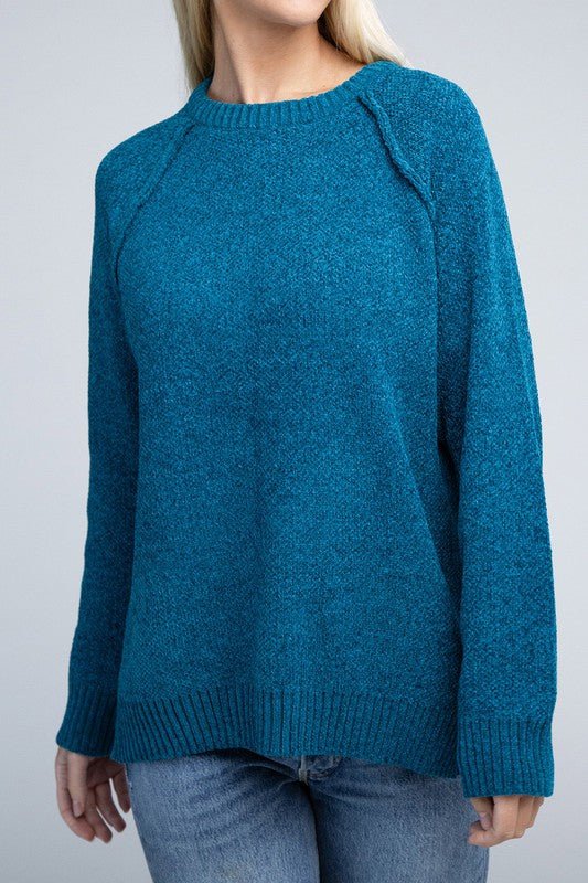 Raglan Chenille Sweater - Bold Rose Boutique