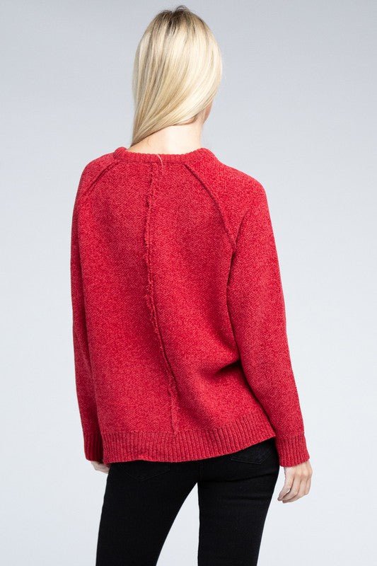 Raglan Chenille Sweater - Bold Rose Boutique