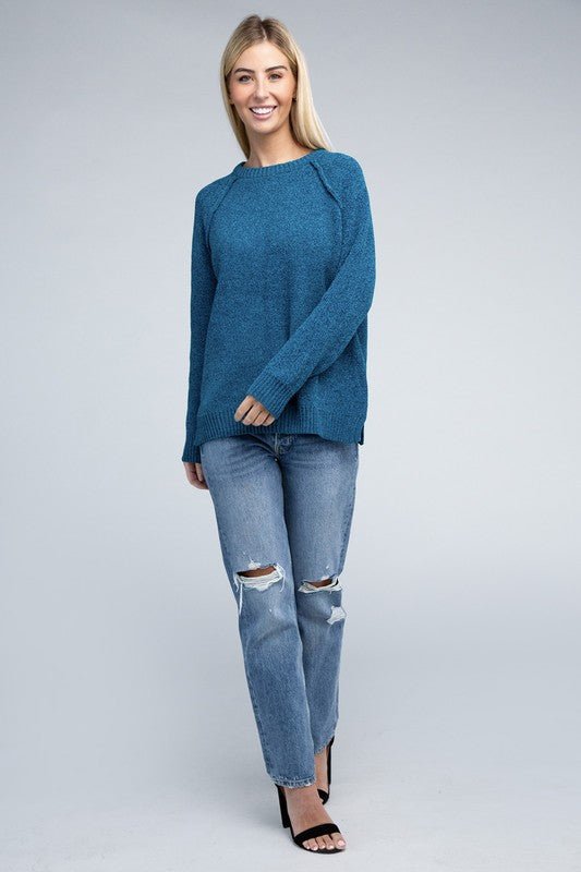 Raglan Chenille Sweater - Bold Rose Boutique