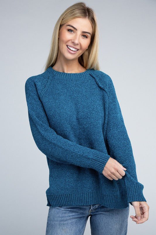 Raglan Chenille Sweater - Bold Rose Boutique