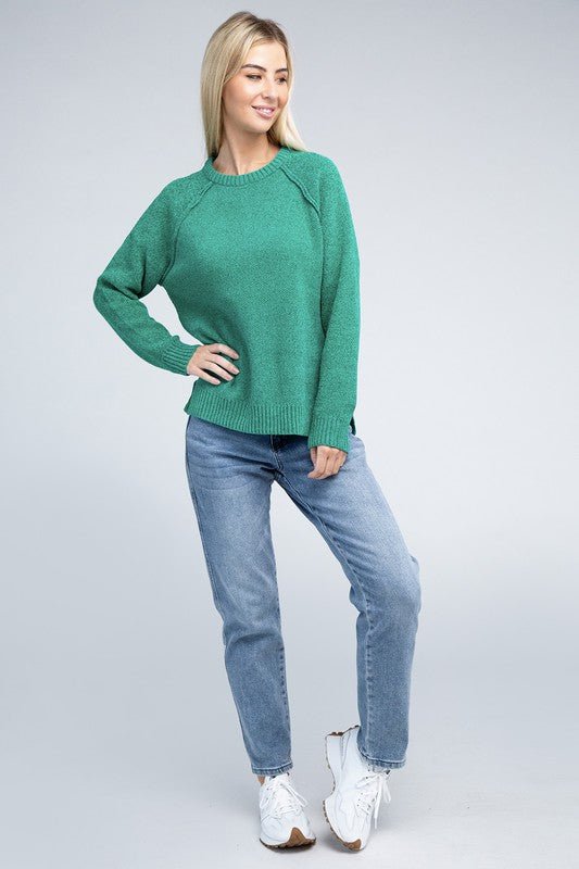 Raglan Chenille Sweater - Bold Rose Boutique