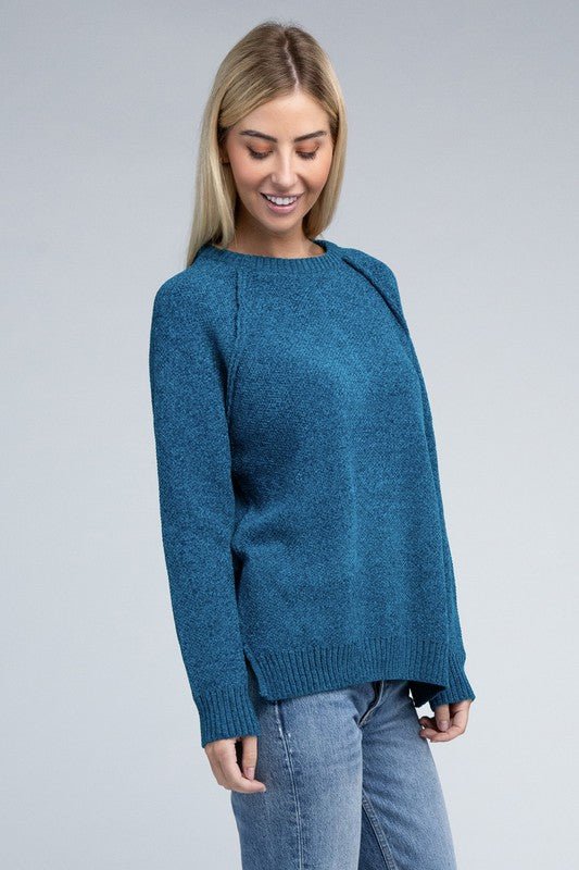 Raglan Chenille Sweater - Bold Rose Boutique