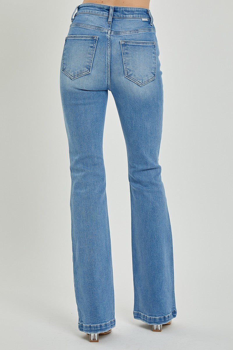 RISEN Full Size High Rise Button Fly Bootcut Jeans - Bold Rose Boutique