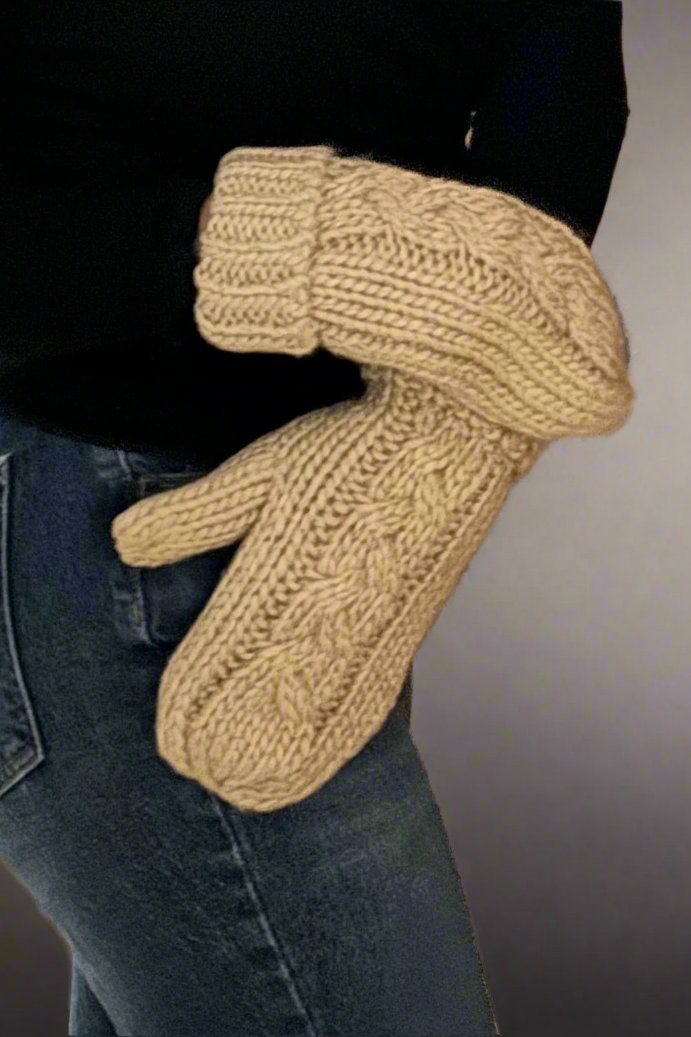 Taupe Cable Knit Mittens | Bold Rose Boutique - Bold Rose Boutique