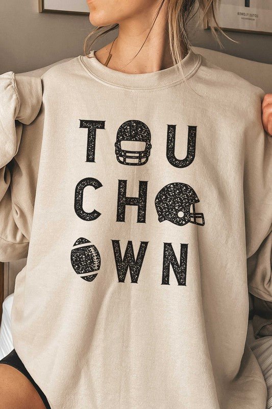 TOUCHDOWN GRAPHIC SWEATSHIRT - Bold Rose Boutique