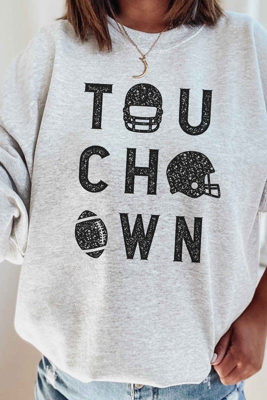 TOUCHDOWN GRAPHIC SWEATSHIRT - Bold Rose Boutique