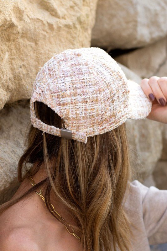 Tweed Sparkle Ball Cap - Bold Rose Boutique